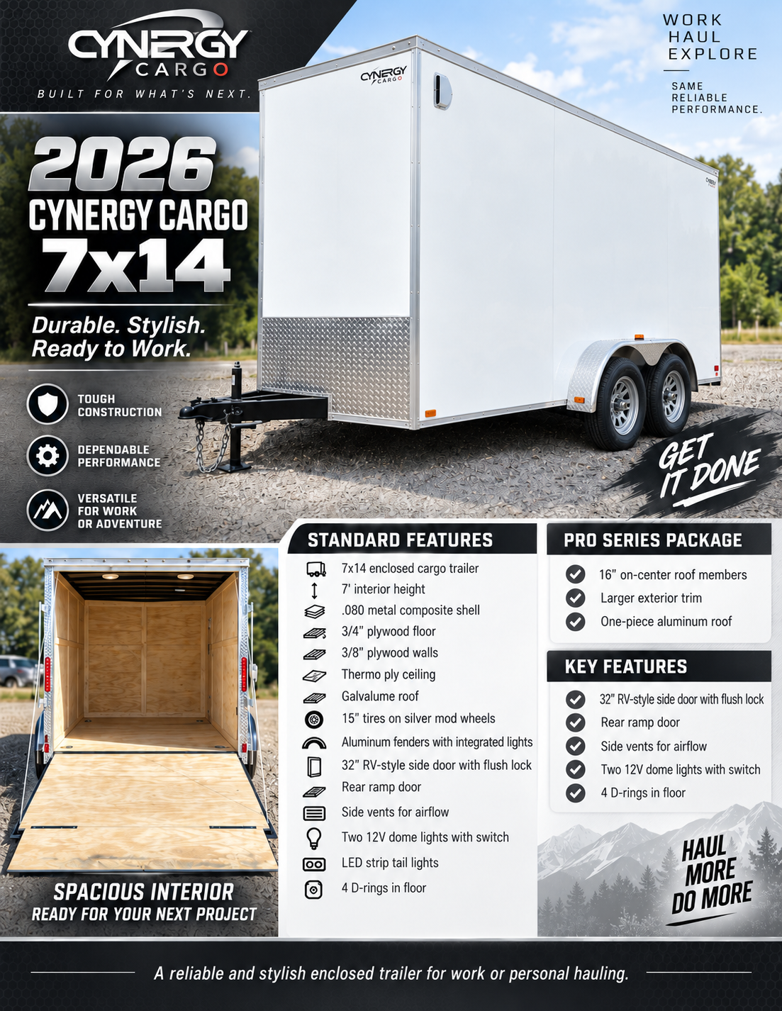 2026 Cynergy Cargo 7x14 Enclosed Cargo Trailer